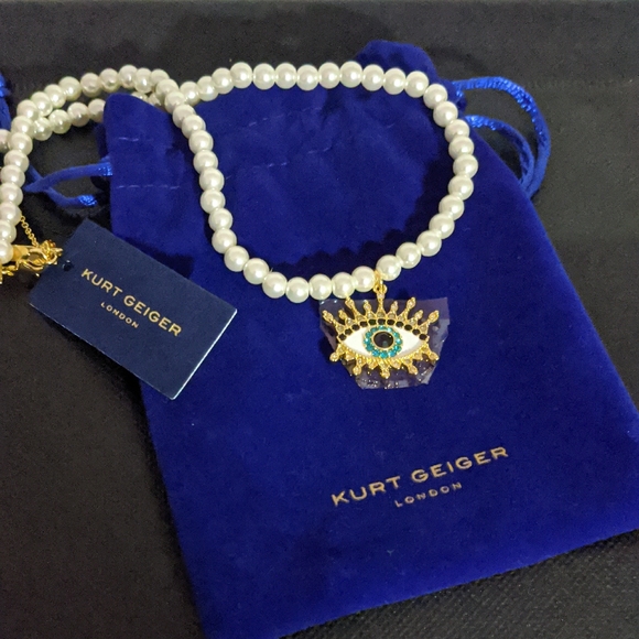 Kurt Geiger Evil Eye Pearl Necklace - Picture 1 of 2